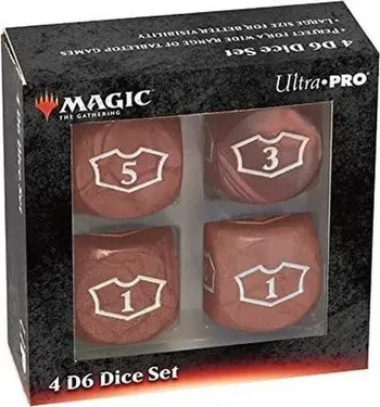 Set zare Ultra Pro Magic The Gathering Red Mana, 22 mm, 4 copë, të kuqe