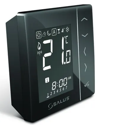 Termostat sipërfaqësor Salus VS20BRF 4në1 Wireless, i zi - 1