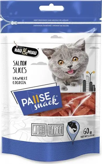 Shpërblim për mace Hau&amp;Miau Pausesnack, salmon, 60g