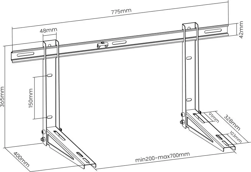 Mbajtës universal për kondicioner Superior AirFix Pro 140kg - 2