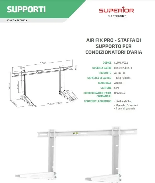 Mbajtës universal për kondicioner Superior AirFix Pro 140kg - 3