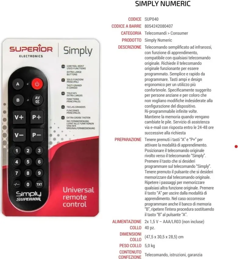 Telekomandë universale Superior Simply - 2