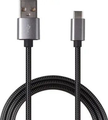 Kabllo USB 2GO USB A në USB C, 1 m, USB 3.2 Gen 1, e zezë argjendi