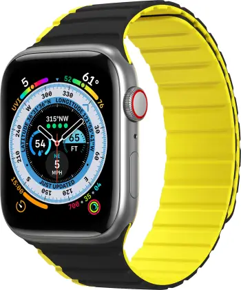 Rrip magnetik për Apple Watch Dux Ducis Strap LD Version, 41/40/38mm, zi/verdhë