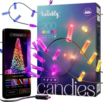 Drita LED për pemë Twinkly Candies, TWKC200RGB-G, shumëngjyrëshe