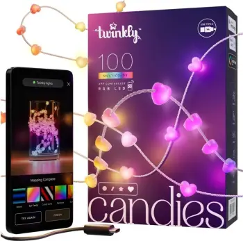 Drita dekorative Twinkly Candies, 100 LED, RGB, shumëngjyrëshe