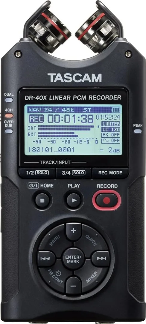 Diktafon Tascam DR-40X, me SD card, i zi - 1