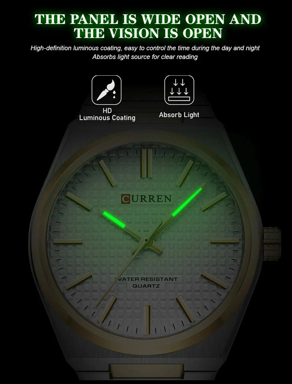 Orë dore për meshkuj Curren 8439, argjend/ari - 4