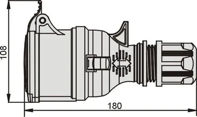 Prizë portative Elektromet, 32 A, 400 V, IP44, e kuqe - 2