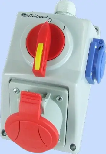 Pajisje për instalim me ndërprerës Elektromet, 32 A 5P, 1x16A, IP54