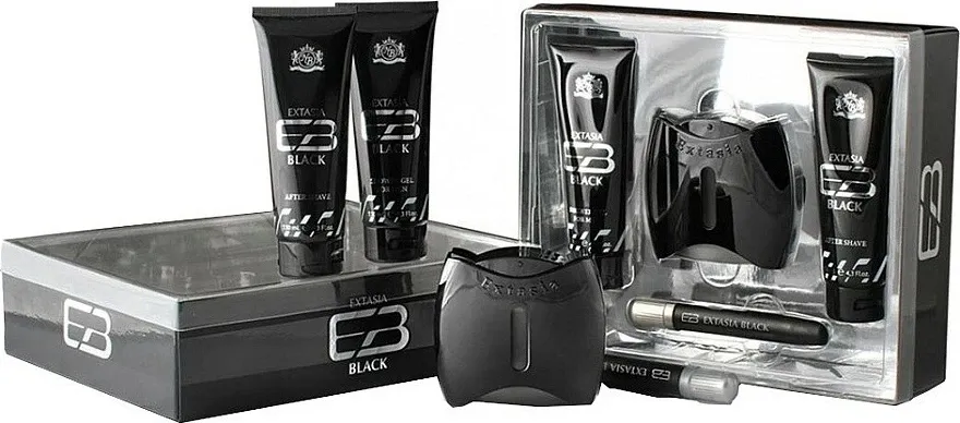 Set dhuratë për meshkuj Prestige Extasia Black, 4 pjesë, i zi - 1
