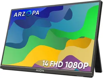Monitor portativ Arzopa A1S, 14", FHD 1080p, HDR, USB-C, mini HDMI, me altoparlant, i zi