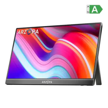 Monitor portativ, Arzopa Z1C, 16.1" Full HD 60 Hz, 100% sRGB, 2x USB‑C + mini HDMI, pa altoparlantë