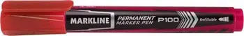 Marker permanent Linc Markline MP100, majë e rrumbullakët, i kuq
