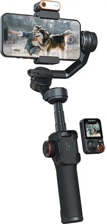 Gimbal Hohem iSteady M7 për smartfonë, me ekran të ndashëm dhe AI Tracker, i zi