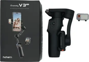 Gimbal Hohem iSteady V3 Ultra, për celular dhe kamera, me AI tracking, 3-boshte, Ekran i ndashëm, Dritë LED, i zi