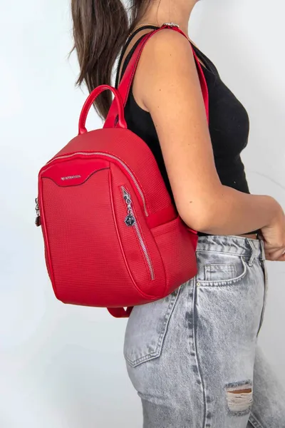 Çantë shpine Silver&Polo, e kuqe - 4