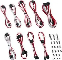 Set kabllo CableMod Classic ModMesh Corsair AXi C, HXi dhe RM Series, e bardhë/e kuqe