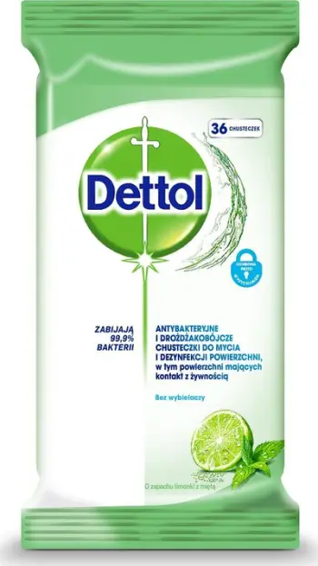 Shami pastrimi dhe dezinfektimi Dettol Lime dhe Mint 36 copë