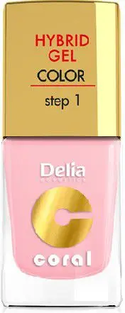 Xhel për thonj Delia Cosmetics Coral Hybrid nr. 04 Pastel Pink, 11ml