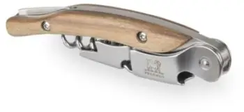 Hapës vere Peugeot Malbec Sommelier, sistem me dy leva, çelik inox, dorezë dru arre
