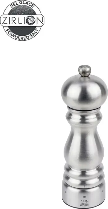Mulli kripë Peugeot Paris USelect Zirlion, 7", çelik inox, argjendtë