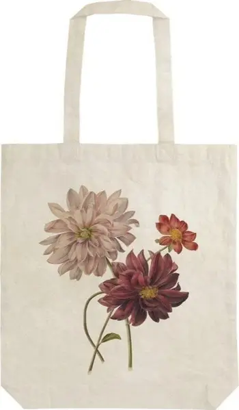 Çantë shpatulle Skona Ting STBAG33 Dahlias, pambuk 100% ekologjik, shumëngjyrëshe