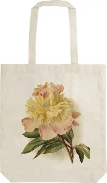 Çantë shpatull Skona Ting STBAG38 Peony, pambuk 100% ekologjik, shopper, me lule