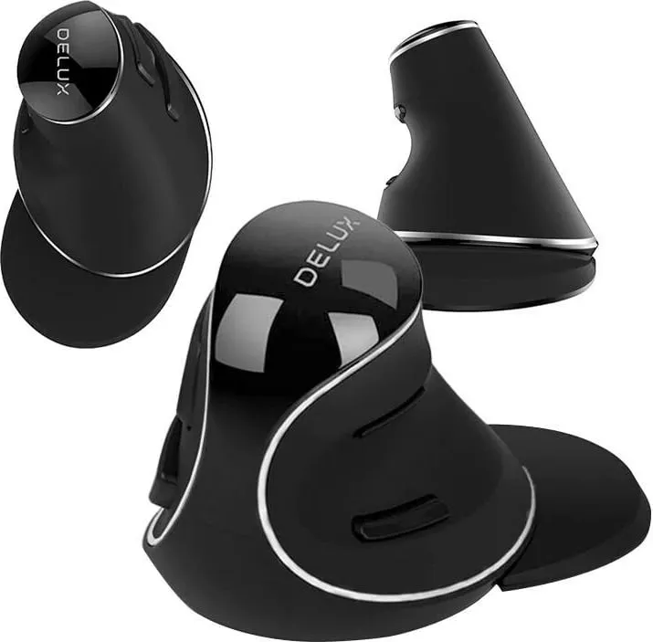 Maus vertikal pa kabllo Delux M618PD, 4200 DPI, i zi-bardhë - 3