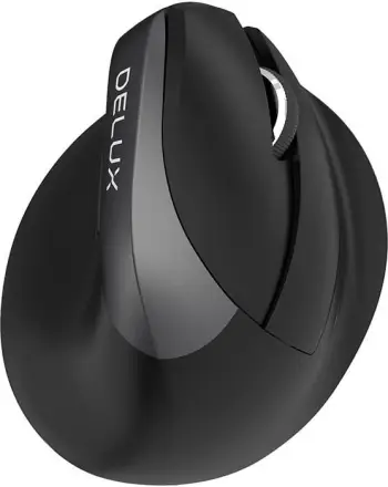 Maus vertikal Delux M618 Mini Jet black, wireless, 4000 DPI, RGB, i zi