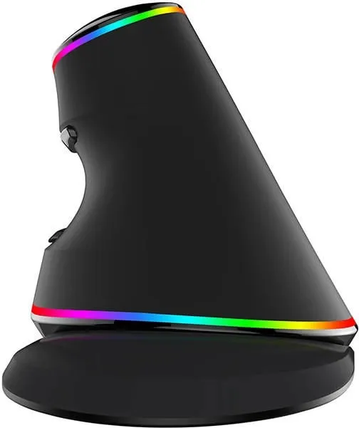 Maus vertikal Delux M618Plus, me kabllo, RGB, i zi/blu - 4