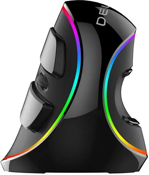 Maus vertikal Delux M618Plus, me kabllo, RGB, i zi/blu - 5