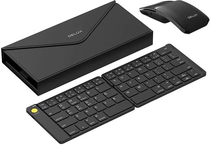 Set tastierë wireless e palosshme Delux KF10 dhe maus MF10PR, e zezë - 1