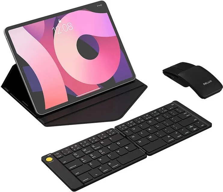 Set tastierë wireless e palosshme Delux KF10 dhe maus MF10PR, e zezë - 2