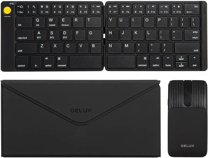Set tastierë wireless e palosshme Delux KF10 dhe maus MF10PR, e zezë - 4