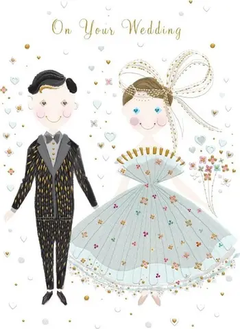 Kartolinë me zarf Turnowsky MO6635X1 Wedding Husband and Wife, formati B6, dizajn i artë