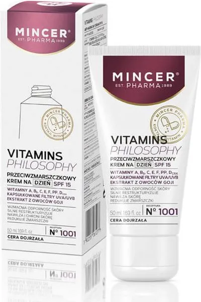 Krem dite kundër rrudhave Mincer Vitamins Philosophy, nr, 1001, 50 ml - 1