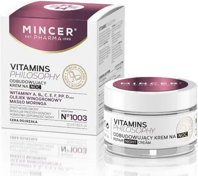 Krem nate Mincer Pharma Vitamins Philosophy Rebuilding Night Cream No.1003, 50ml - 1