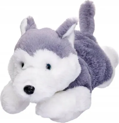 Lodër pellushi Beppe Husky, maskotë qen, 35cm, gri e bardhë - 1