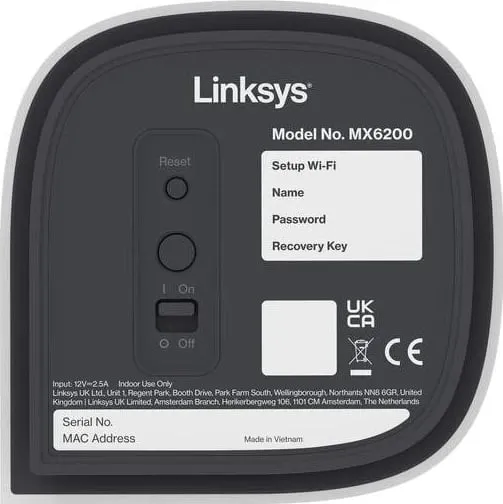 Ruteri Linksys Velop Pro System WiFi 6E Mesh MX6200, i bardhë - 4