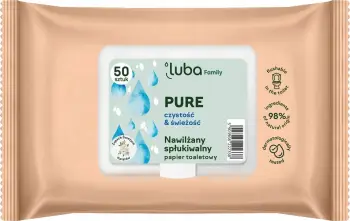 Letër higjienike e lagur Luba Family Pure, 50 copë