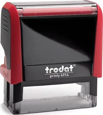 Stempel vetëngjyrosës Trodat Printy 4914, 64x26mm, jastëk i kuq dhe i zi