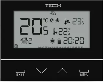 Termostat dhome Tech ST-293v3, dy gjendje, me xham, i zi