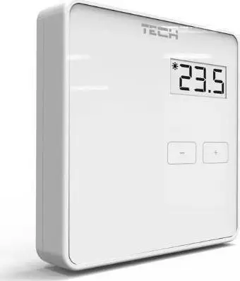 Termostat dhome Tech R-10b, me tela, ekran LCD, i bardhë