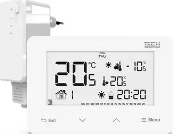 Termostat wireless Tech ST293V2, kontroll dy gjendjesh, panel xhami, i bardhë