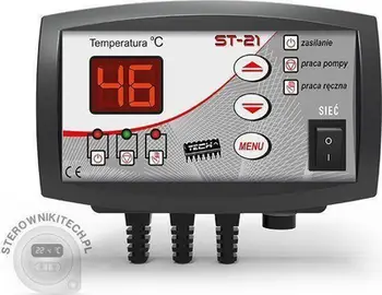 Kontroller pompe ngrohjeje Tech ST-21, ekran LED, sensor temperature, i zi