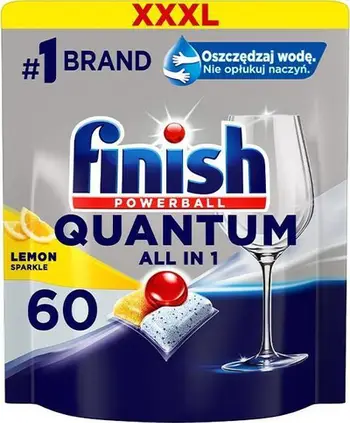 Tableta për enëlarëse Finish Quantum All in 1, 60 copa, aromë limoni