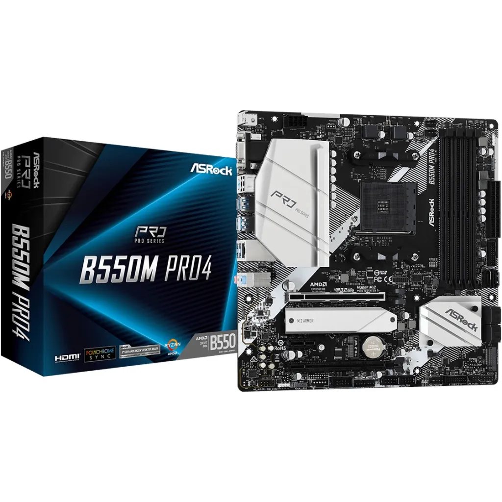 Pllakë Amë AM4 ASRock B550M PRO4 mATX - 1