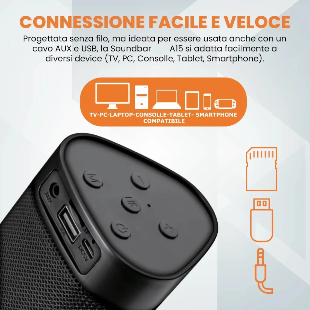 Soundbar Fenner A15 e zezë - 2