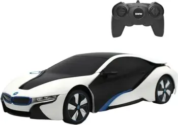 Makine me telekomandë RASTAR BMW i8 1:24, UV-sensitive, e bardhë/verdhe